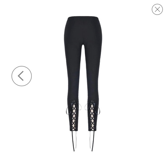 Dark In Love Gothic Lace Leggings w/ back lace up - Picture 3 of 5